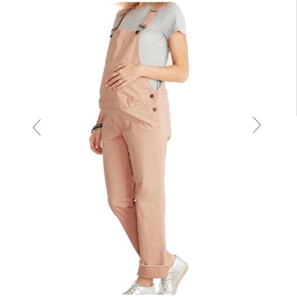 Hatch Maternity The Twill Overall in Blush Pink Sz 1, S (4-6) - Picture 2 of 8